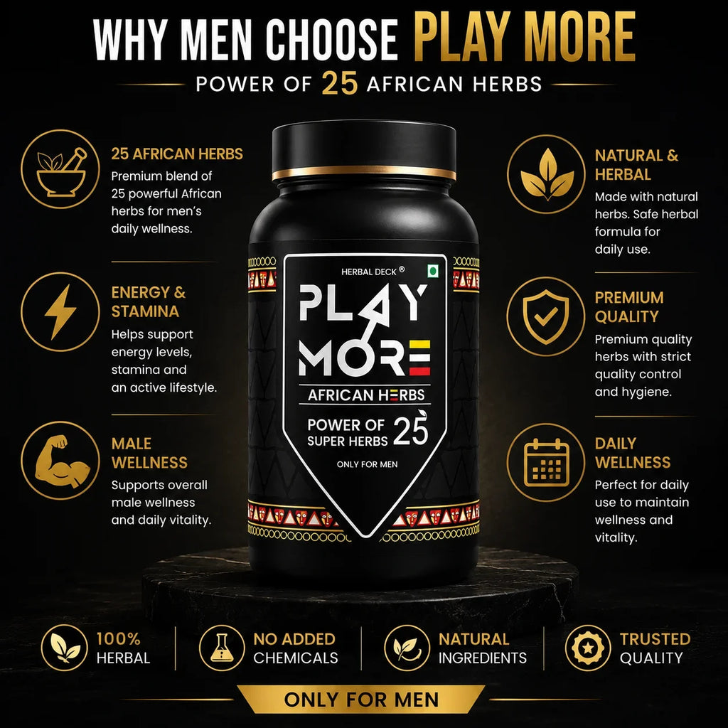 Play More African Herbs – Men's Herbal Wellness Powder | 25 Super Herbs