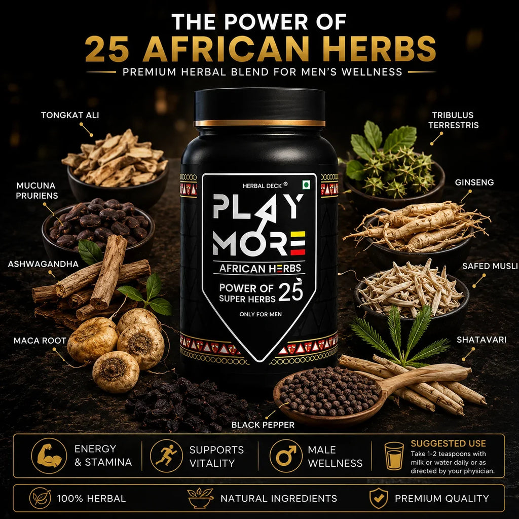 Play More African Herbs – Men's Herbal Wellness Powder | 25 Super Herbs