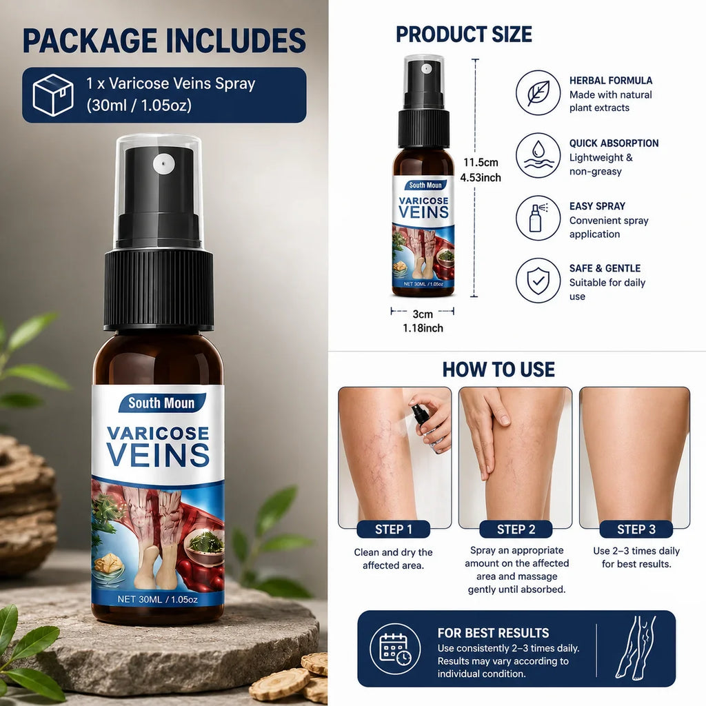 South Moon Varicose Veins Spray Pakistan | Herbal Leg Vein Relief Spray 30ml