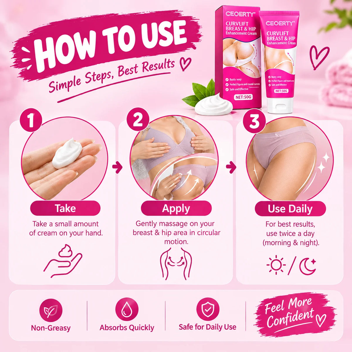 Ceoerty Curvlift Breast & Hip Enhancement Cream