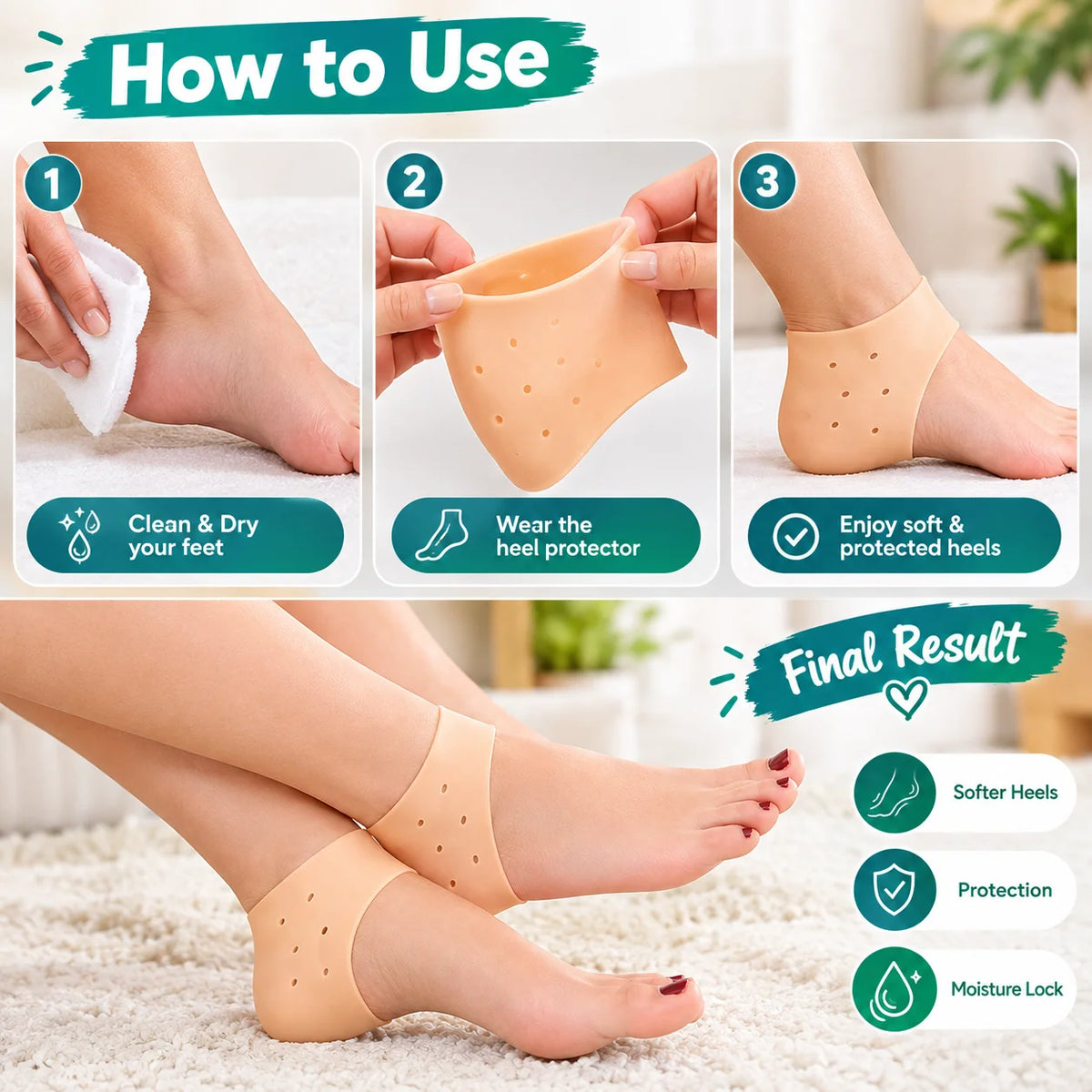 Heel Anti Crack Set (Silicone Socks)
