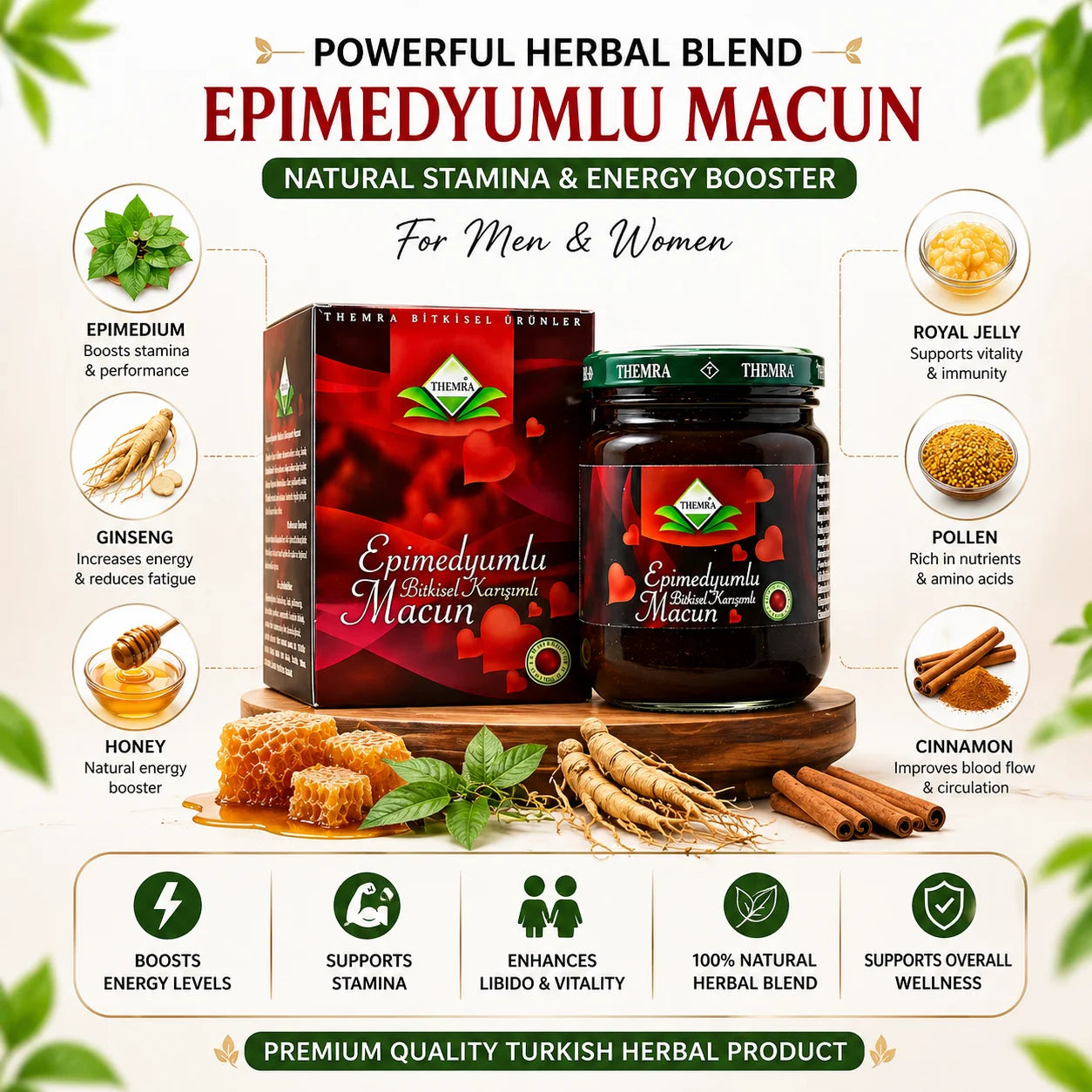 Epimedium Macun Turkish Honey | Herbal Majoon