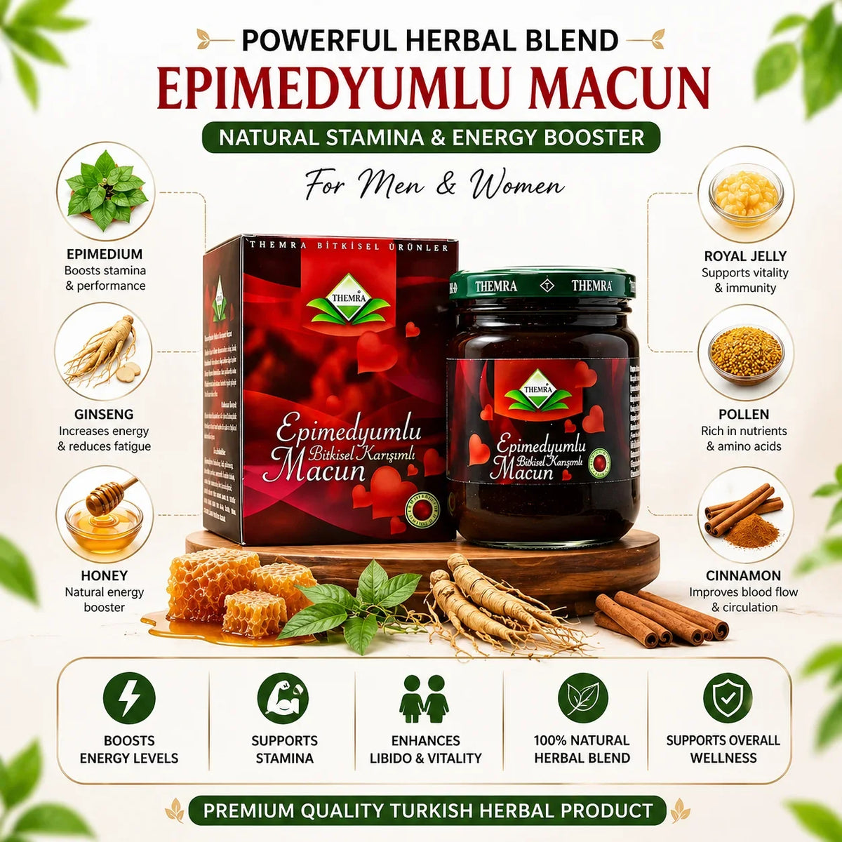 Epimedium Macun Turkish Honey | Herbal Majoon