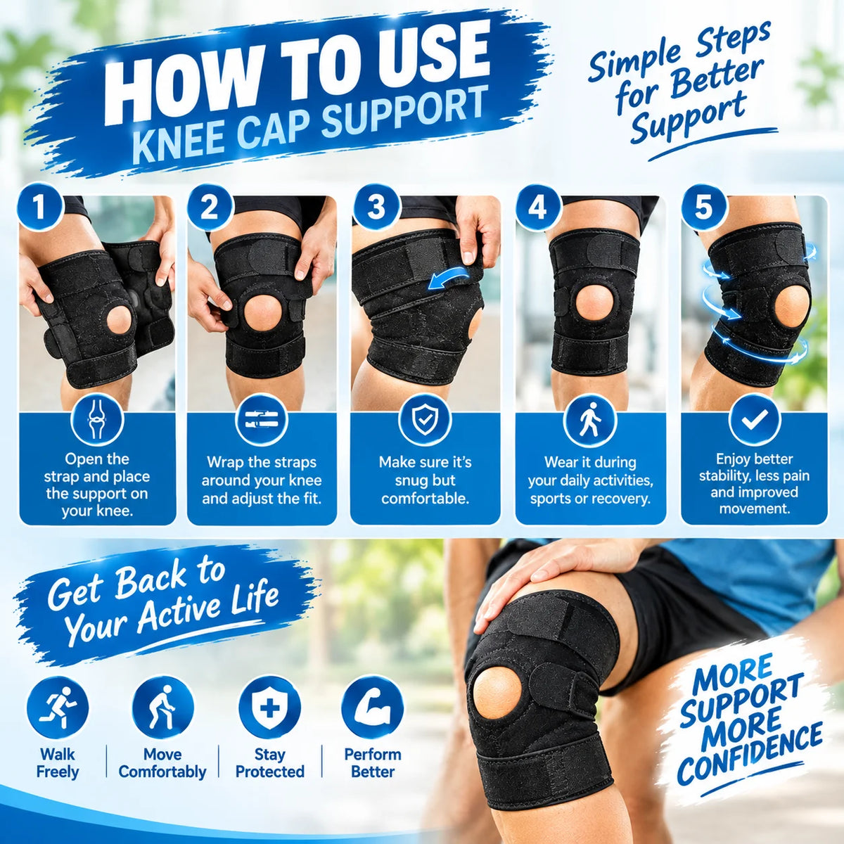 Adjustable Knee Cap Support